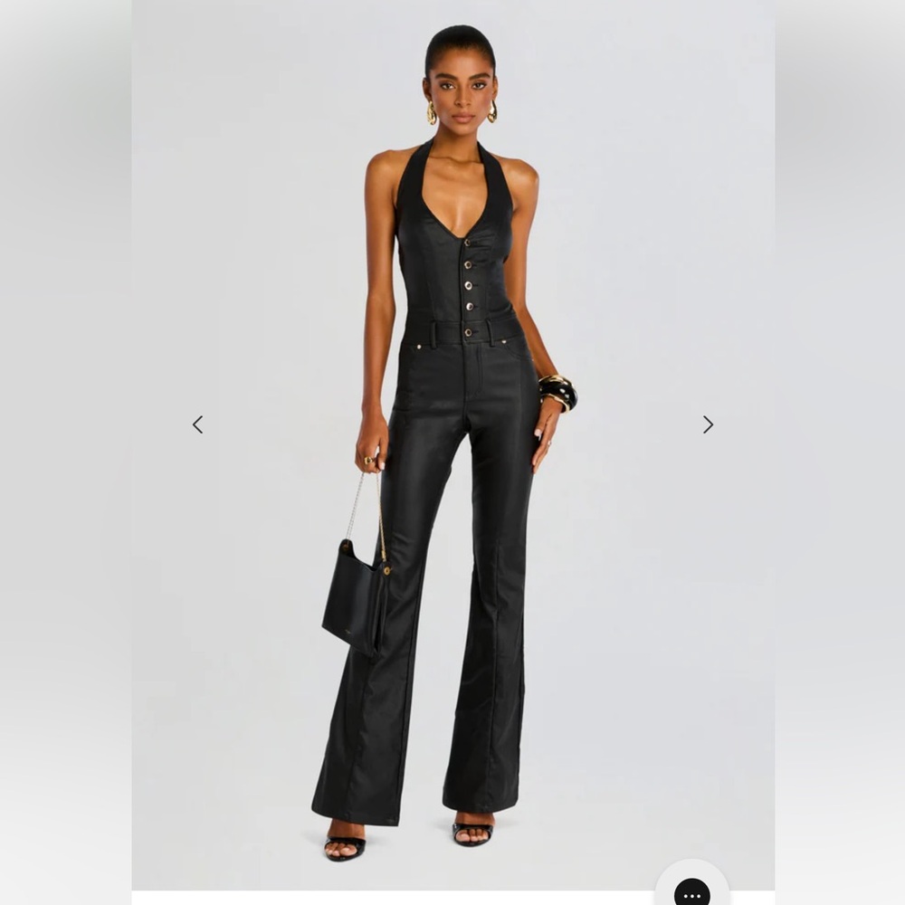 RETROFETE CYNTHIA COATED DENIM JUMPSUIT XS worn once
